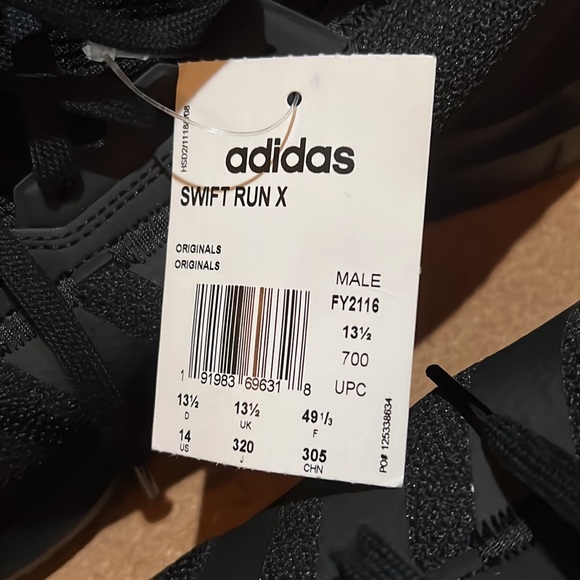 ADIDAS Swift Run X Triple black Size 14 - Picture 10 of 12